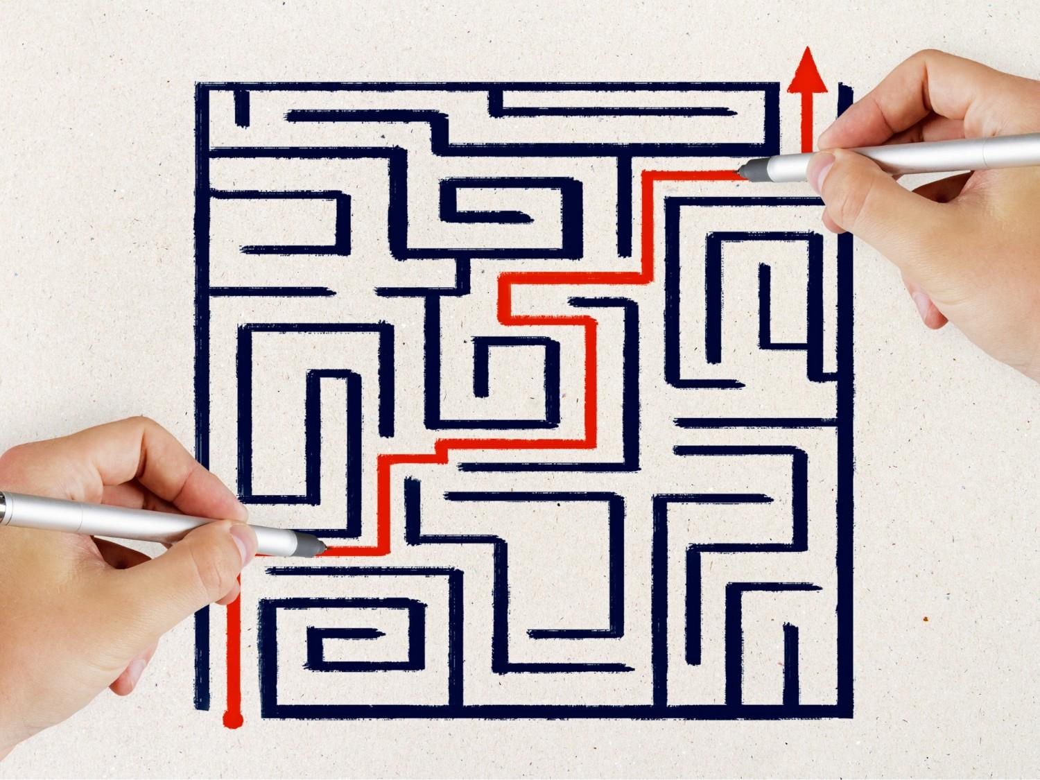 Dibujo laberinto con el dedo