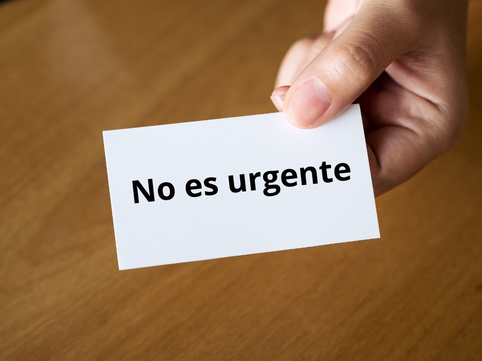 Tarjeta "no es urgente"