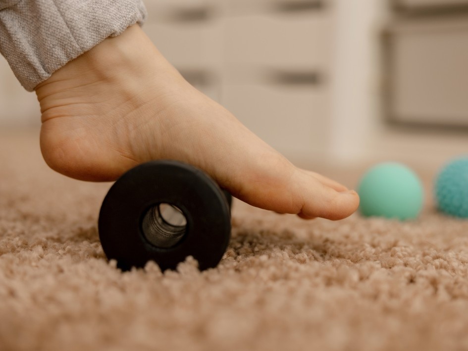 Rodillo en planta del pie